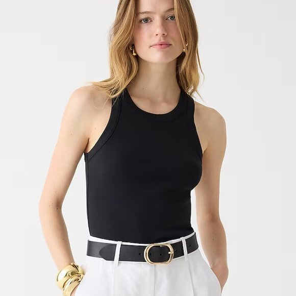 J. Crew Perfect-fit high-neck tank top XXS Black - Picture 1 of 5